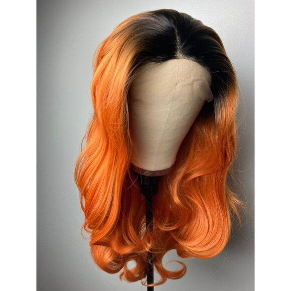 Black Rooted Cooper Orange Wig - Picture 6 of 9
